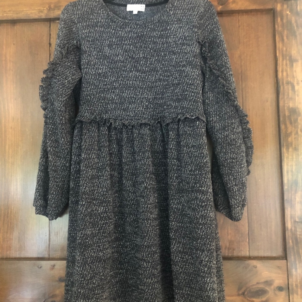 Ro & De Grey Ruffle Dress Size Small-Anthropologie